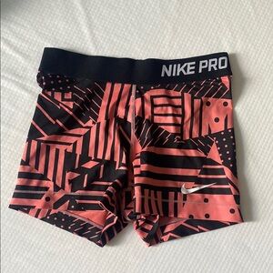 Nike Pro Women's Athletic Shorts - Black and Pink
